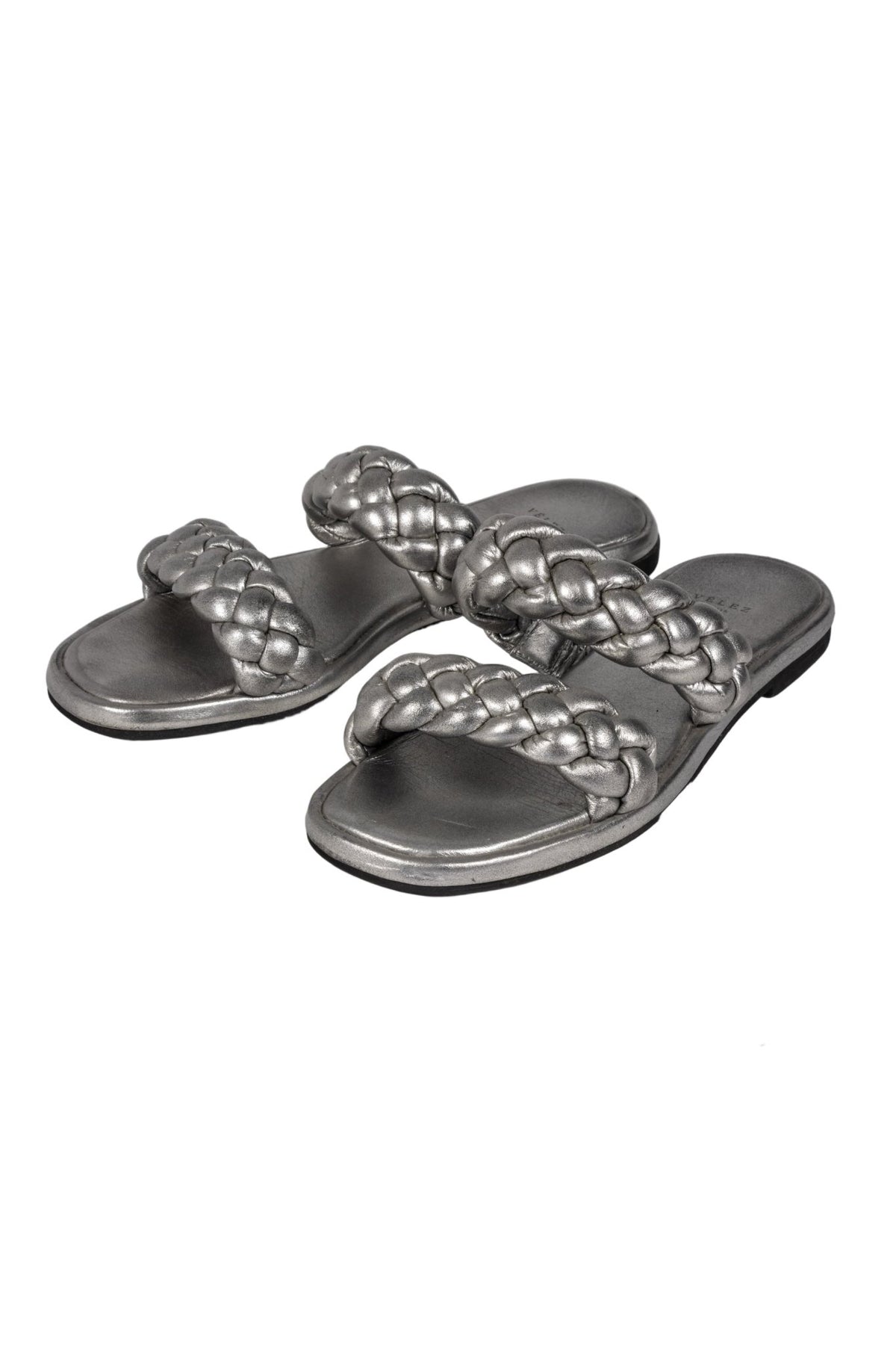 Sandalias plateadas Velez con tiras trenzadas