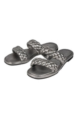 Sandalias plateadas Velez con tiras trenzadas