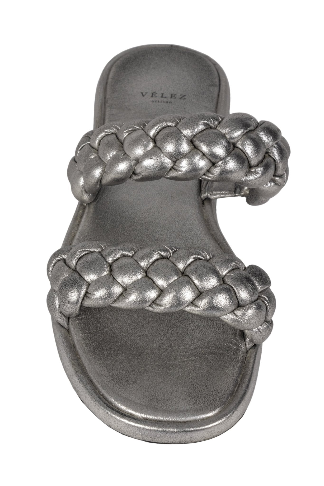 Sandalias plateadas Velez con tiras trenzadas