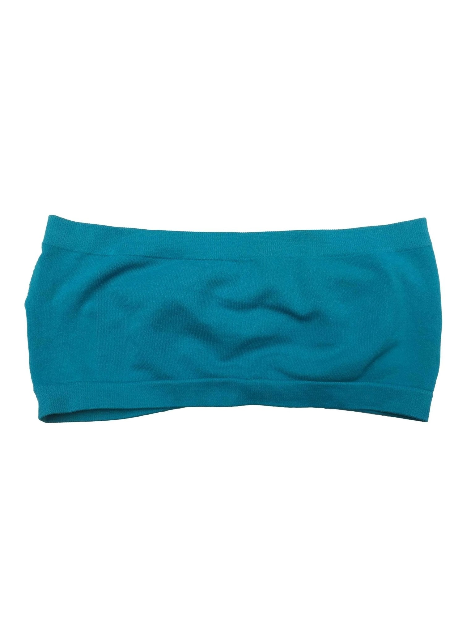 Top turquesa de tela stretch