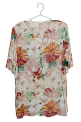 Blusa vintage blanca floreada