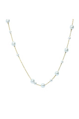 Collar acero dorado con perlas fantasía