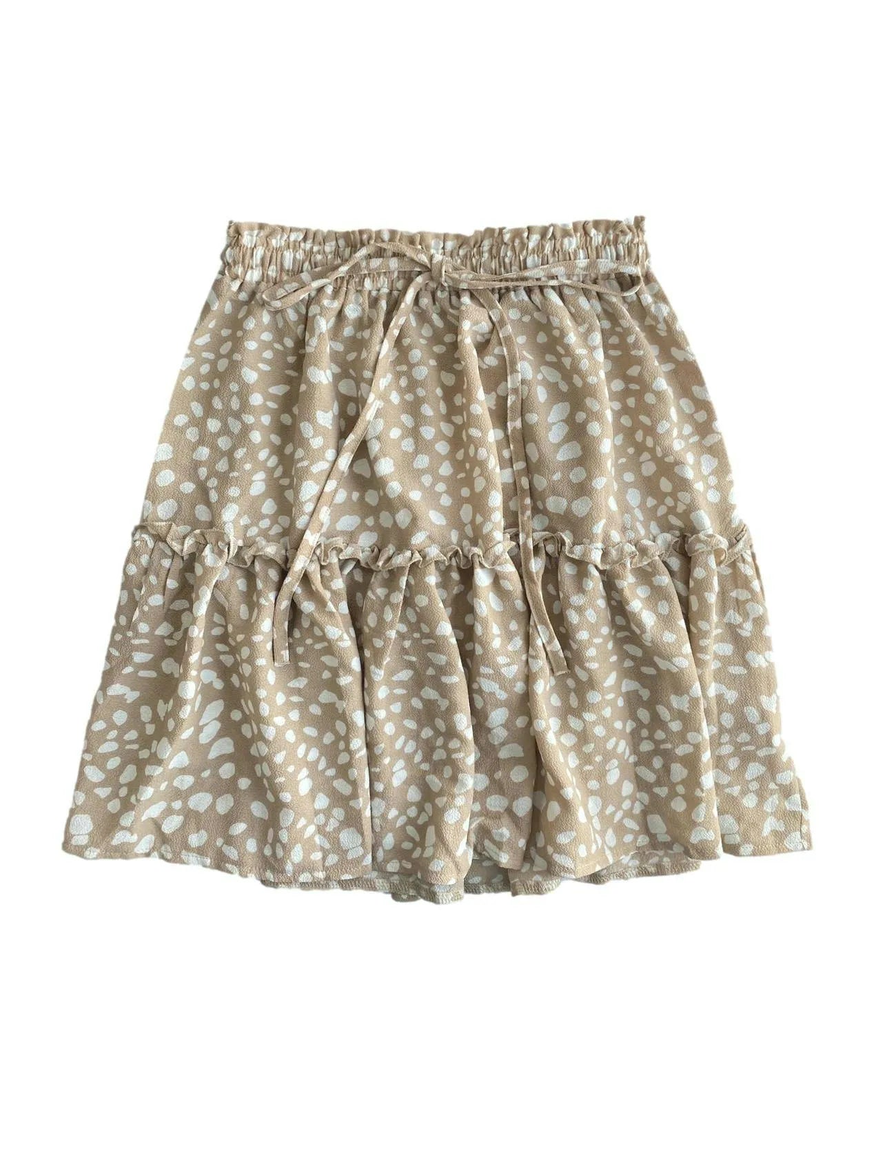 Falda beige con manchitas blancas